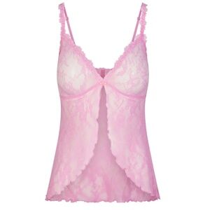 SKIMS STRETCH LACE BABYDOLL TOP - NWT - COTTON CANDY PINK LIMITED EDITION